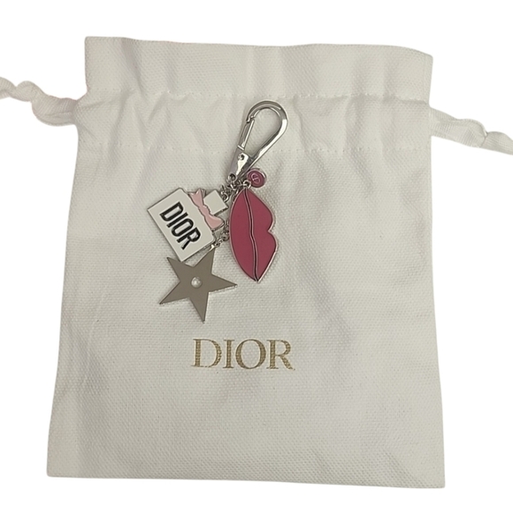 DIOR Purse Bag Charm Keychain Key FOB Miss Dior Bottle Logo Star Kiss Dust Bag - Picture 5 of 16